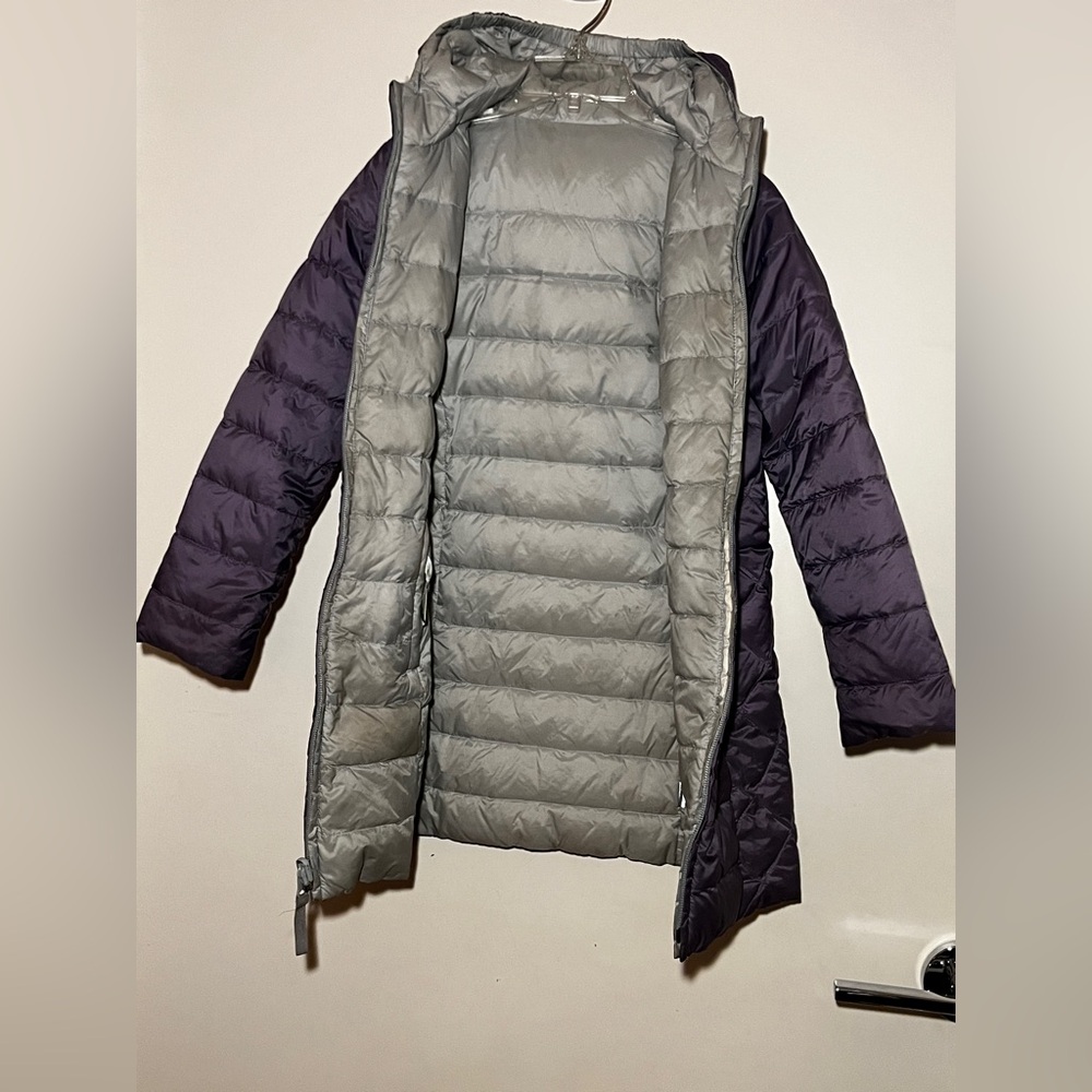 Garnet Hill Kids' Purple and Gray Down Reversible Puffer Jacket